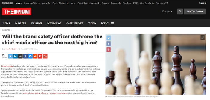 In the Press: Will the brand safety officer dethrone the chief media officer as the next big hire?
