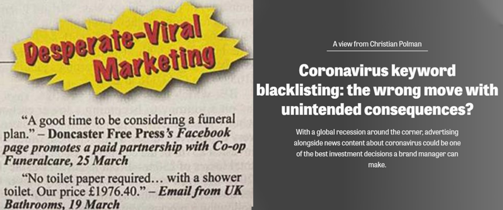 Coronavirus keyword blacklisting: the wrong move with unintended consequences?