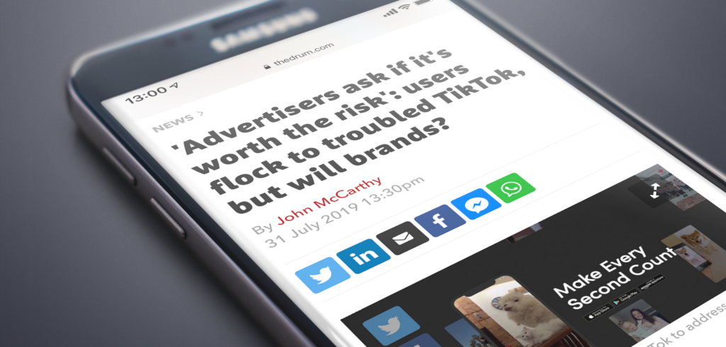 In the Press: 'Advertisers ask if it's worth the risk': users flock to troubled TikTok