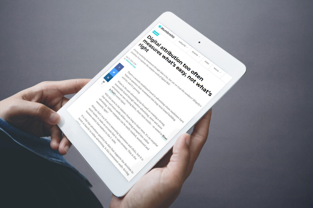 In the Press: Digital attribution too often measures what’s easy