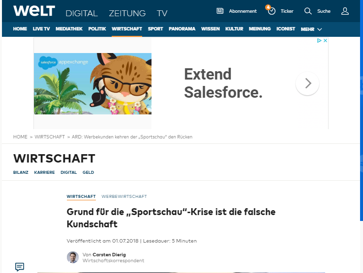 In the Press: Grund für die „Sportschau“-Krise ist die falsche Kundschaft