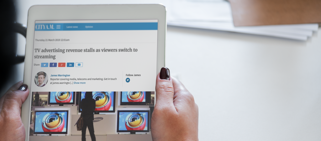 In the Press: TV advertising revenue stalls as viewers switch to streaming